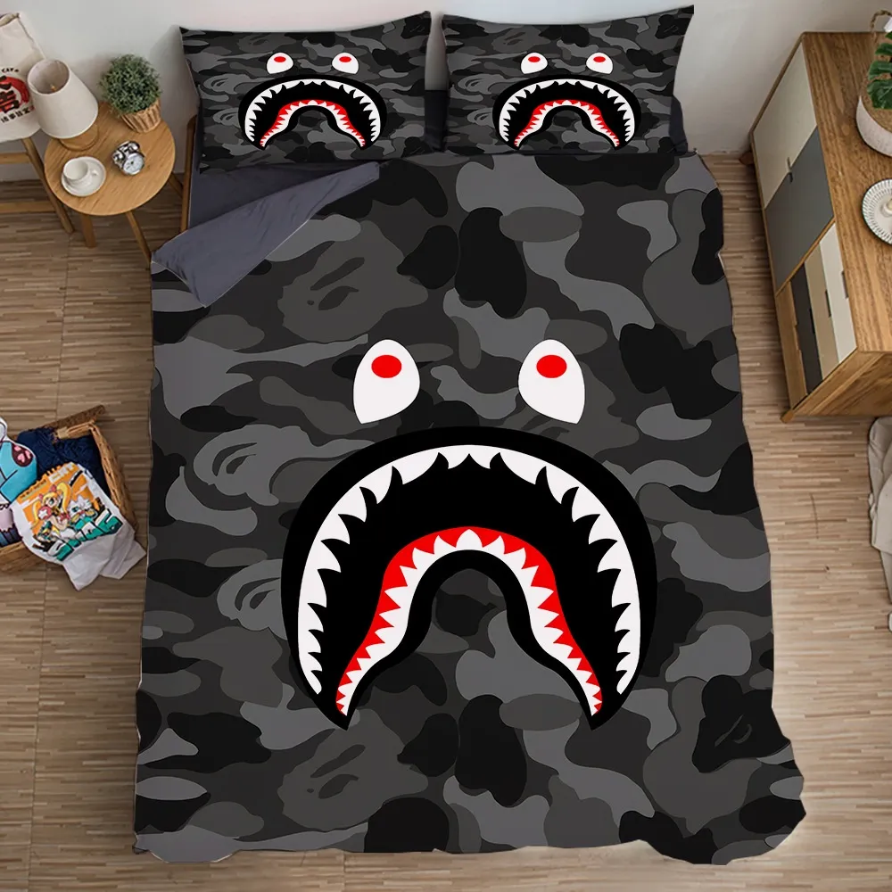 Supreme Bape Black Luxury Brand Bedding Set