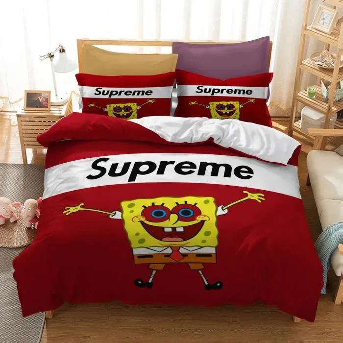 Supreme SpongeBob SquarePants Red Luxury Brand Bedding Set