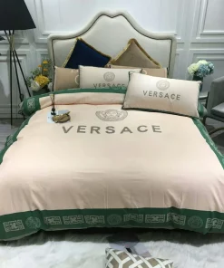 Versace Beige Green Luxury Brand Premium Bedding Set