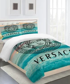 Versace Blue Sea Luxury Brand High End Premium Bedding Set