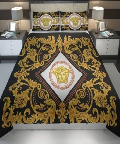 Versace Golden Fashion Luxury Brand Bedding Set