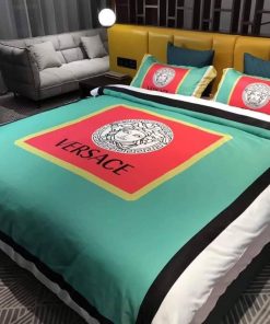 Versace Green Red Luxury Brand Bedding Set