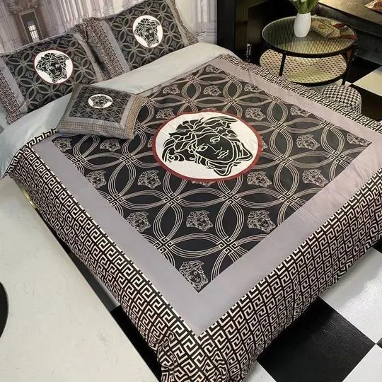 Versace Grey Luxury Brand Premium Bedding Set