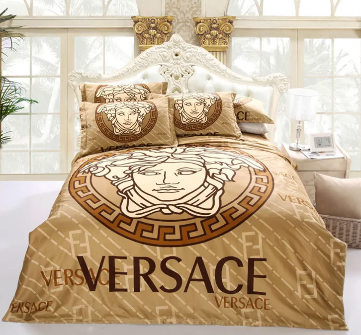 Versace Logo Luxury Brand High-End Bedding Set