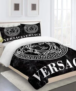 Versace Medusa Black Luxury Brand Bedding Set