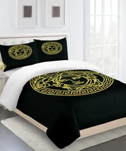 Versace Medusa Gold Luxury Brand Bedding Set