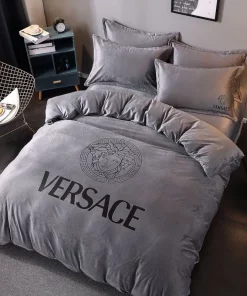 Versace Medusa Grey Luxury Brand Premium Bedding Set