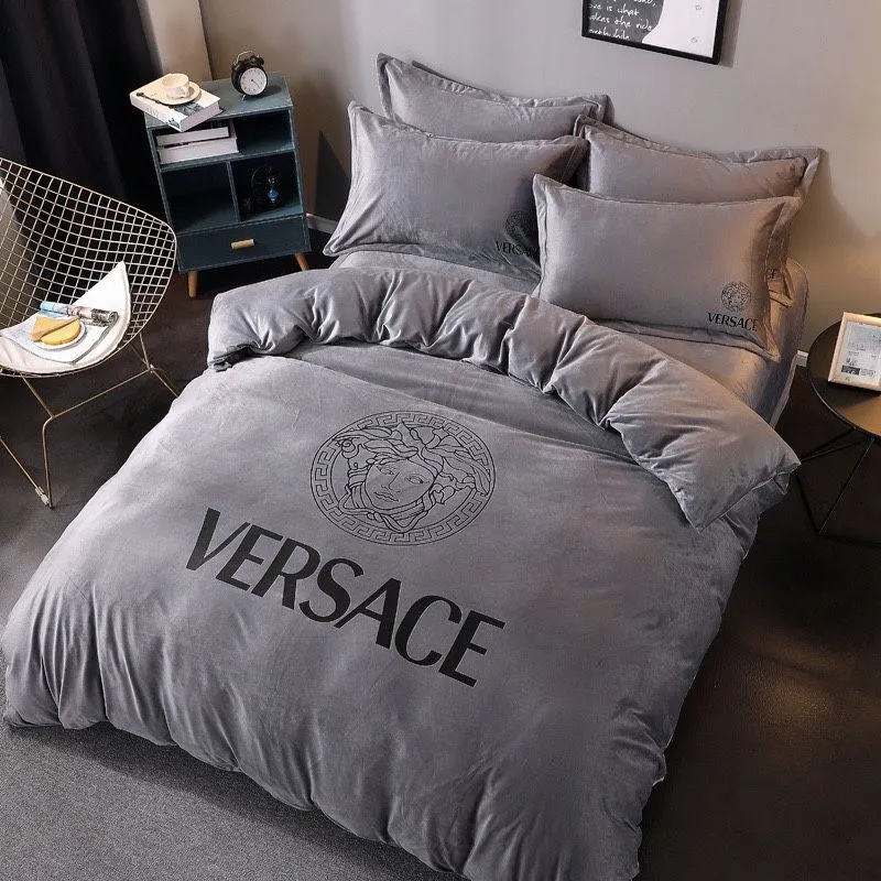 Versace Medusa Grey Luxury Brand Premium Bedding Set