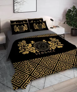 Versace Medusa Pattern Luxury Brand High End Premium Bedding Set