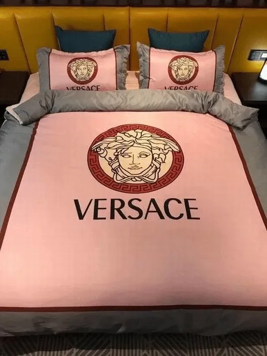 Versace Medusa Pink Luxury Brand Premium Bedding Set