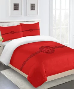 Versace Medusa Red Luxury Brand Bedding Set