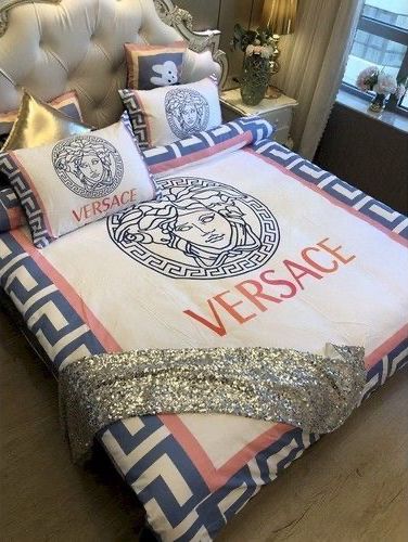 Versace New Fashion Logo Luxury Brand Bedding Set