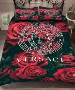 Versace Roses Luxury Brand High End Premium Bedding Set