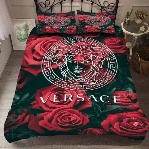 Versace Roses Luxury Brand High End Premium Bedding Set