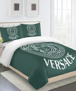 Versace Teal Luxury Brand High End Premium Bedding Set