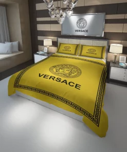 Versace Yellow Fashion Luxury Brand Bedding Set