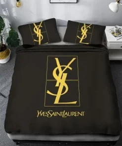 Yves Saint Laurent Black Luxury Brand Premium Bedding Set