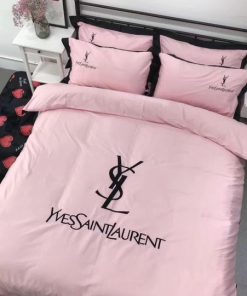 Yves Saint Laurent Pinky Logo Luxury Brand Bedding Set