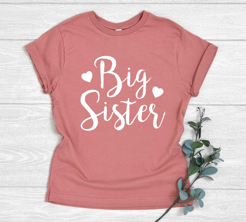 Big Sister Shirt With Hearts, Shirt for Big Sister, New Big Sister Shirt With Hearts T-Shirt