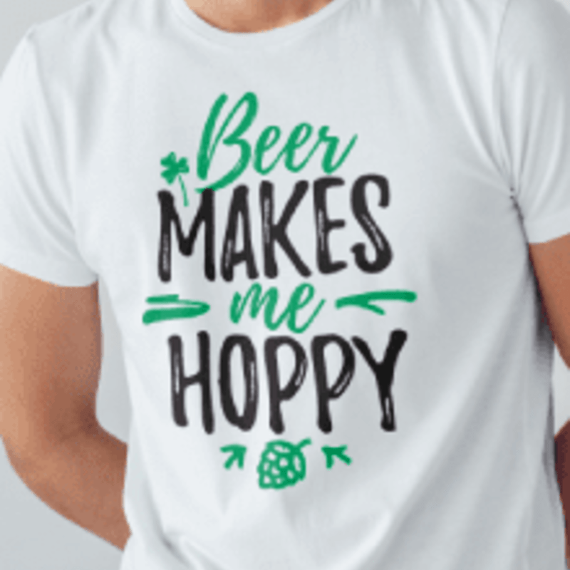 Beer Makes Me Hoppy Funny Slogan National Beer Day T-Shirt