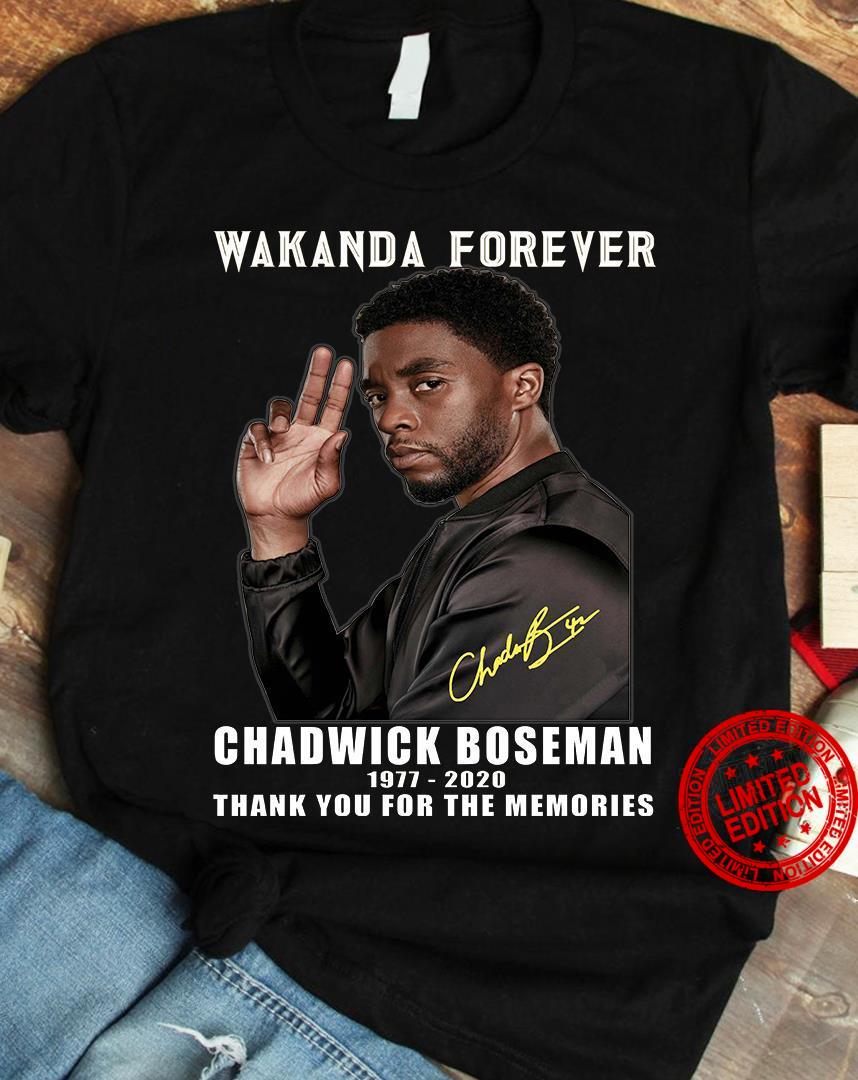 Wakanda Forever Chadwick Boseman 1976-2020 Thank You For The Memories T-Shirt