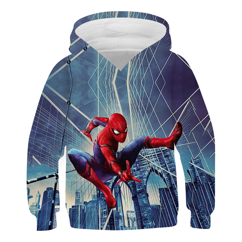 Details about   Kids 3D Spiderman Casual Hoodie Jumper Sweatshirt Hooded Boys Girl Pullover Tops 