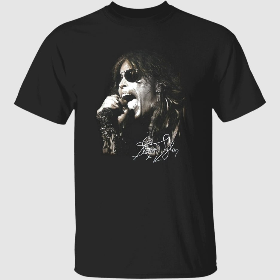 Vintage Aerosmith Band Steven Tyler Black Men T-shirt A1845