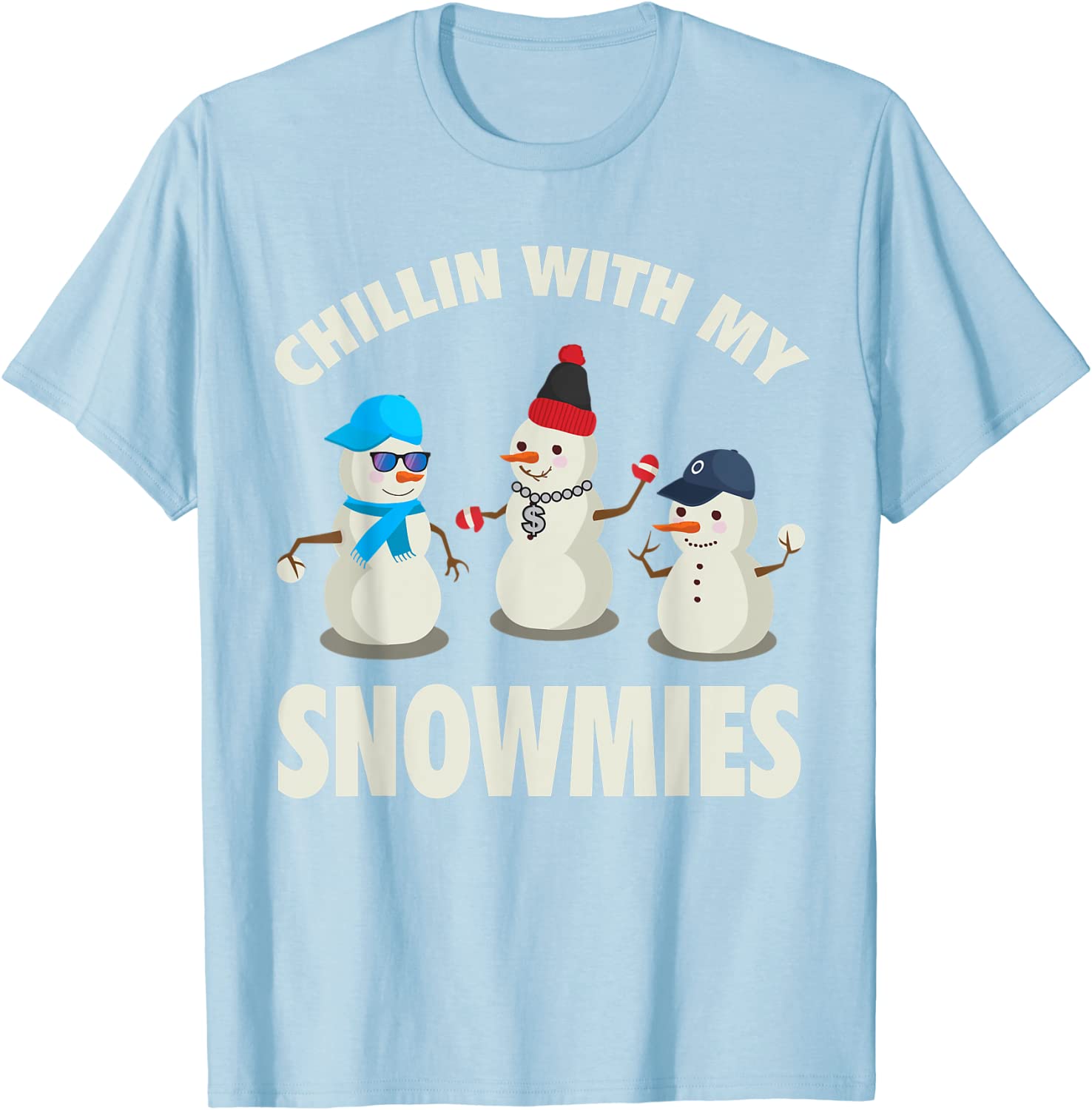 Kids Cute Chilling With My Homies Shirt Chillin With My Snowmies T-Shirt