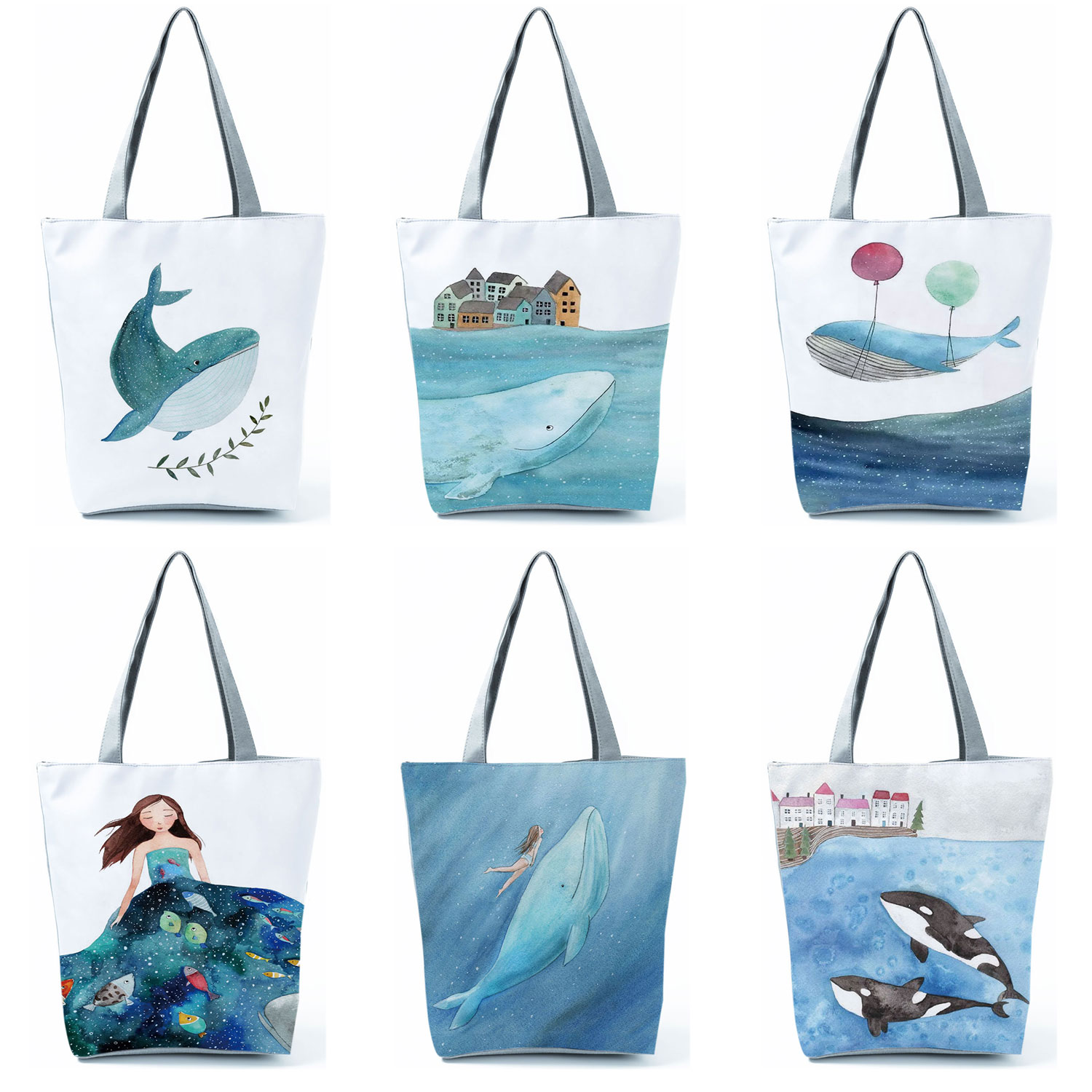 Fresh-Painting-Cute-Whale-Sea-Series-Shopper-Bag-Women-Handbags-Large-Capacity-Totes-Designer-Eco-Portable