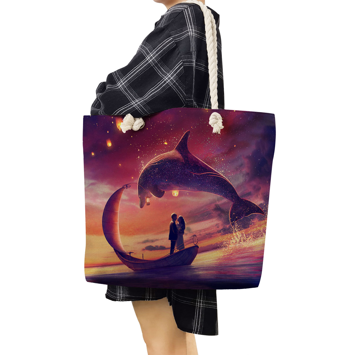 Casual-Large-Capacity-Shoulder-Travel-Beach-Bag-Ocean-Series-Foldable-Women-Groceries-Shopping-Bags-Turtle-Whale-3