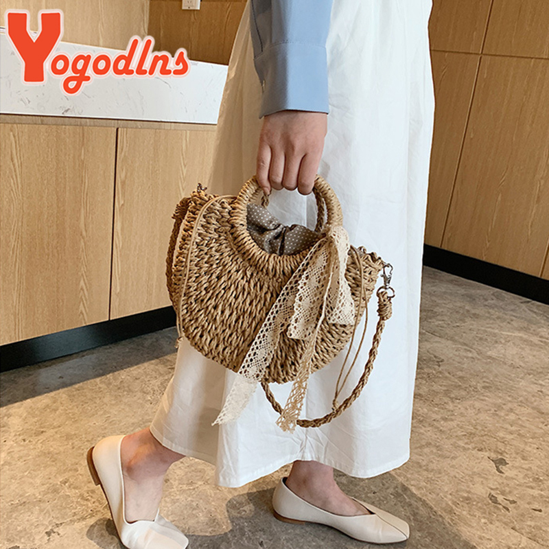 Yogodlns-New-Straw-Bag-Women-Hand-Woven-Handbag-Moon-Shape-Rattan-Bag-Big-Capacity-Drawstring-Casual-3