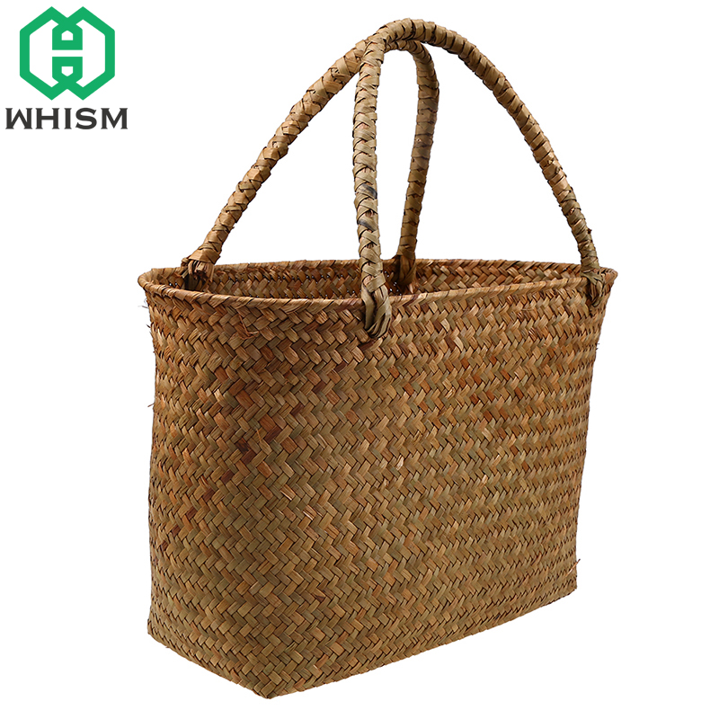 Seagrass-Storage-Basket-Hand-woven-Straw-Flower-Bags-Ladies-Handbag-Picnic-Organizer-Sundries-Container-Garden-Decoration-3