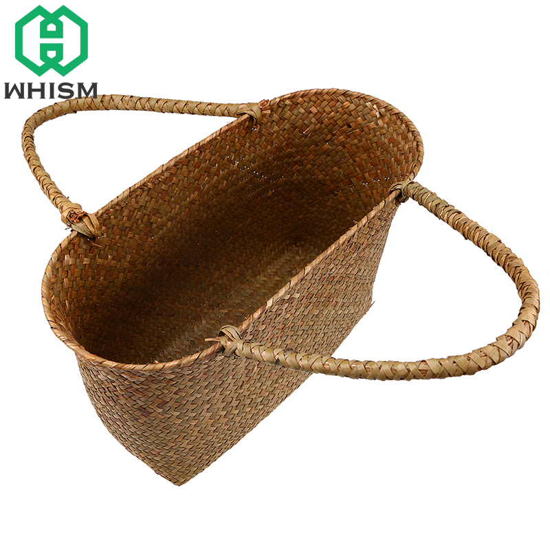 Seagrass-Storage-Basket-Hand-woven-Straw-Flower-Bags-Ladies-Handbag-Picnic-Organizer-Sundries-Container-Garden-Decoration-4