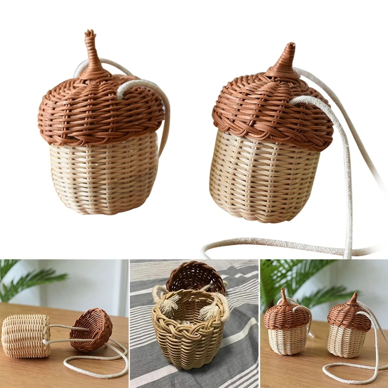 2022-New-Acorn-shaped-Storage-Basket-Hand-woven-Round-Rattan-Bag-Bucket-Tropical-Beach-Style-Woven-1