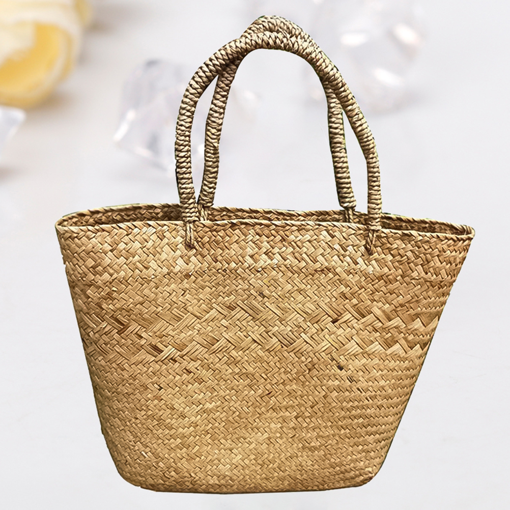 Rattan-Laundry-Hamper-Country-Basket-Woven-Baskets-Seagrass-Bag-Weeding-Ornament-Decorate-Straw-Flower