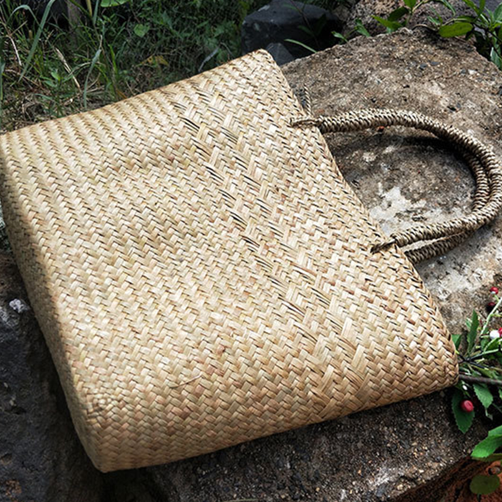 Rattan-Laundry-Hamper-Country-Basket-Woven-Baskets-Seagrass-Bag-Weeding-Ornament-Decorate-Straw-Flower-3