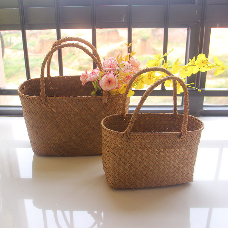 Seagrass-Weaving-Basket-Flower-Grass-Weaving-Flower-Basket-Gardening-Succulent-Plant-Handbag-Flower-Basket-Crafts-Souvenir-1