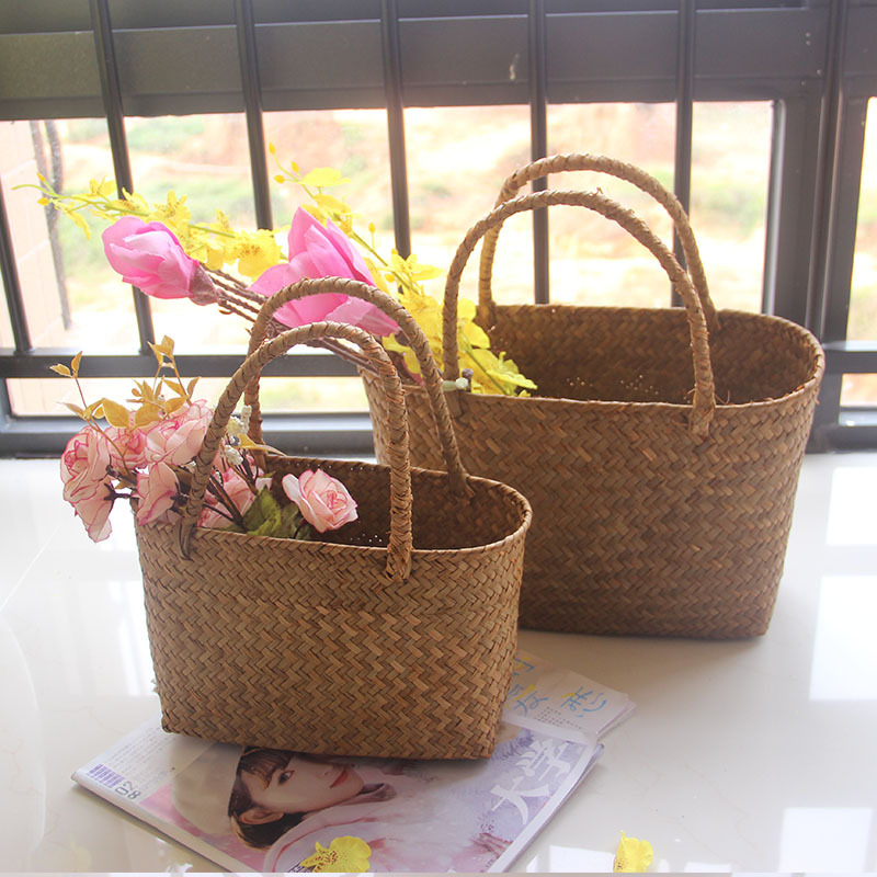 Seagrass-Weaving-Basket-Flower-Grass-Weaving-Flower-Basket-Gardening-Succulent-Plant-Handbag-Flower-Basket-Crafts-Souvenir-2