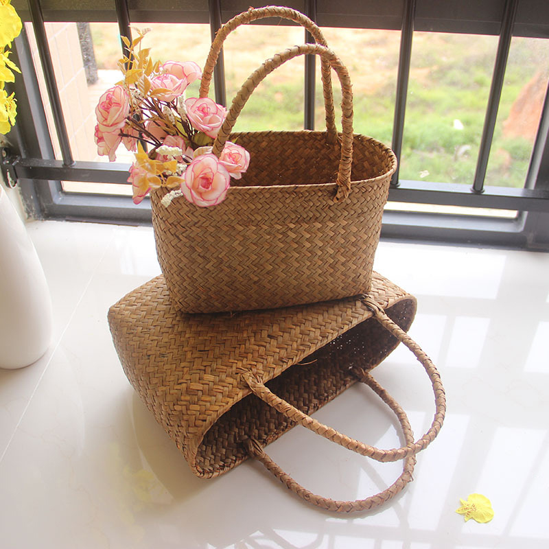 Seaweeds-Woven-Basket-Flower-Basket-Garden-Succulent-Bag-Flower-Basket-Crafts-Storage-Basket-Women-Handbag-Summer-3