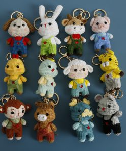 Finished Handmade Wool Knitting Cute Little Animal Pendant Crochet Dragon Rabbit for Handbag Ornaments Kids Toys Crochet Supply