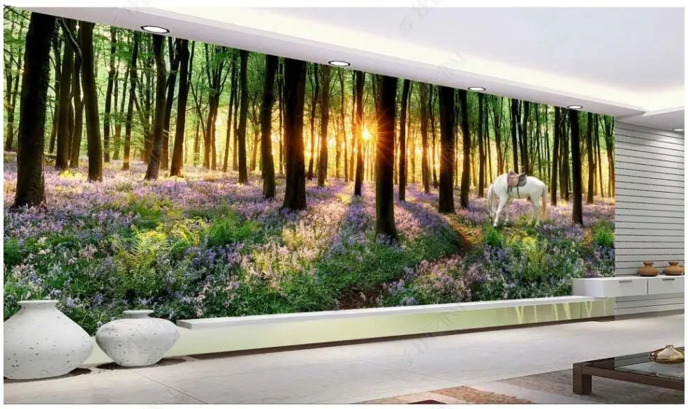 3d photo wallpapers customised mural Panoramic huge flowers forest