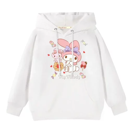 Sanrio My Melody Kuromi Kawaii Parent-child Outfit Hooded Sweater Plus ...