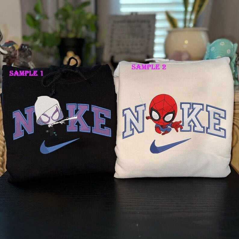 Spiderman Embroidered Sweatshirt Couple Set Embroidered T-Shirt Sweatshirt Hoodie